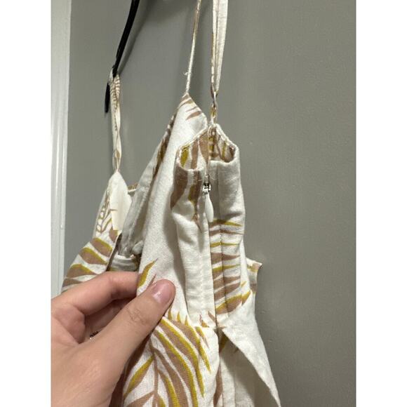 🔴Billabong x Sincerely Jules‎ Twist Flirt White Palm Print Tie-Front Jumpsuit - Picture 6 of 10